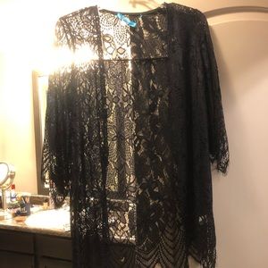 Francescas black lace kimono
